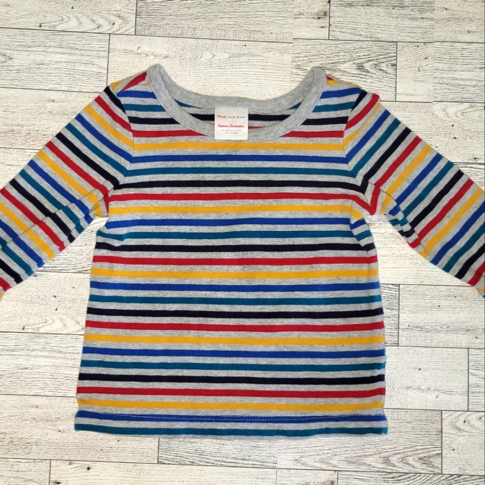 Hanna Anderson Multicolor Rainbow Top 100% Organic Cotton 12-18 months